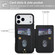 iPhone 17 Pro Crossbody Flower Pattern Leather Phone Case - Black