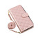 iPhone 17 Pro Crossbody Rhombic Zipper Tower Buckle Leather Phone Case with Lanyard - Rose Gold