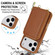 iPhone 17 Pro Crossbody Zipper RFID Card Bag Phone Case - Brown