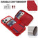 iPhone 17 Pro Crossbody Zipper RFID Card Bag Phone Case - Red
