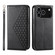 iPhone 17 Pro Cubic Grid Calf Texture Magnetic Leather Phone Case - Black