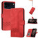 iPhone 17 Pro Cubic Skin Feel Flip Leather Phone Case - Red