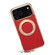 iPhone 17 Pro Denior A23 Magnetic Holder Electroplating Genuine Leather Phone Case - Red