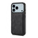 iPhone 17 Pro Denior D08 PU Single Card Slot Holder Phone Case - Black