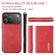 iPhone 17 Pro DG.MING M1 Series 3-Fold Multi Card Wallet Leather Phone Case - Red