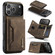 iPhone 17 Pro DG.MING M2 Series 3-Fold Card Bag Wallet Leather Phone Case - Coffee