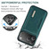 iPhone 17 Pro DG.MING M2 Series 3-Fold Card Bag Wallet Leather Phone Case - Green