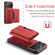 iPhone 17 Pro DG.MING M2 Series 3-Fold Card Bag Wallet Leather Phone Case - Red