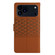 iPhone 17 Pro Diamond Embossed Skin Feel Leather Phone Case - Brown