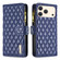 iPhone 17 Pro Diamond Lattice Zipper Wallet Leather Flip Phone Case - Blue