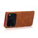 iPhone 17 Pro Dual-color Stitching Leather Phone Case - Brown Red