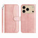 iPhone 17 Pro Dual-Folded S-shape Leather Phone Case - Rose Gold