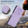 iPhone 17 Pro Embossed Heart Cat Leather Phone Case with Hand Strap - Light Purple