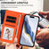 iPhone 17 Pro Embossed Heart Cat Leather Phone Case with Hand Strap - Orange