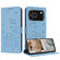 iPhone 17 Pro Embossed Kitten Phone Leather Case with Lanyard - Blue