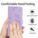 iPhone 17 Pro Embossed Kitten Phone Leather Case with Lanyard - Purple
