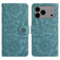 iPhone 17 Pro Floral Embossed Pattern Leather Phone Case - Dark Green