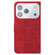 iPhone 17 Pro Geometric Embossed Leather Phone Case - Red