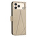 iPhone 17 Pro Geometric Pattern RFID Leather Phone Case - Beige