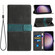 iPhone 17 Pro Grid Stitching Leather Phone Case with Lanyard - Black