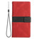 iPhone 17 Pro Grid Stitching Leather Phone Case with Lanyard - Red