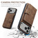 iPhone 17 Pro JEEHOOD J01 Retro Magnetic Detachable Wallet Phone Case - Brown