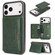 iPhone 17 Pro Kalebol Strong MagSafe Magnetic Two-Fold Card Bag Leather Phone Case - Green