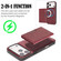 iPhone 17 Pro Kalebol Strong MagSafe Magnetic Two-Fold Card Bag Leather Phone Case - Red