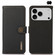 iPhone 17 Pro KHAZNEH Custer Genuine Leather RFID Phone Case - Black