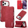 iPhone 17 Pro LC.IMEEKE Hon Ancient Series Flip Leather Phone Case - Red