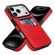 iPhone 17 Pro Litchi Leather Skin Card Slots Phone Case - Red
