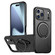 iPhone 17 Pro Metal Rotation Holder MagSafe TPU Hybrid PC Phone Case - Black