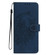 iPhone 17 Pro Moonlit Butterfly Dance Pattern Embossed Leather Phone Case - Navy Blue