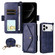 iPhone 17 Pro Multi-card Slots Crossbody Cowhide Leather Phone Case - Blue