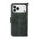 iPhone 17 Pro Multi-card Slots Crossbody Cowhide Leather Phone Case - Green
