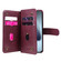 iPhone 17 Pro Multi-Function Wallet 10 Card Slots Leather Phone Case - Claret