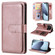 iPhone 17 Pro Multi-Function Wallet 10 Card Slots Leather Phone Case - Rose Gold