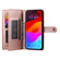 iPhone 17 Pro Nine Card-slot Zipper Wallet Bag Leather Phone Case - Pink