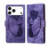 iPhone 17 Pro Pen Heart Cat Embossed Leather Phone Case - Purple