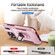 iPhone 17 Pro Pioneer Armor Heavy Duty PC + TPU Phone Case with Holder - Pink+Rose Red