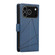 iPhone 17 Pro PU Genuine Leather Texture Embossed Line Phone Case - Blue