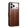 iPhone 17 Pro QIALINO Classic 103 Buckle Genuine Leather Phone Case - Brown