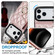iPhone 17 Pro Rhombic Texture Card Bag Phone Case with Long Lanyard - Rose Gold