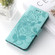 iPhone 17 Pro Rose Butterfly Embossed Leather Phone Case - Green
