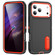 iPhone 17 Pro Rugged PC + Silicone Phone Case with Holder - Black+Orange