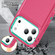 iPhone 17 Pro Rugged PC + Silicone Phone Case with Holder - Rose Red+Light Green