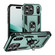 iPhone 17 Pro Shockproof TPU Hybrid PC Phone Case with Holder - Dark Green