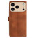 iPhone 17 Pro Skin Feel Embossed Feather Leather Phone Case - Brown