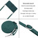 iPhone 17 Pro Skin Feel Heart Embossed Leather Phone Case with Long Lanyard - Green