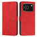 iPhone 17 Pro Skin Feel Heart Embossed Leather Phone Case with Long Lanyard - Red